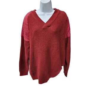 VTG Vraiment Kuk Dong 1970s Womens L burgundy red Sweater v neck  long sleeve